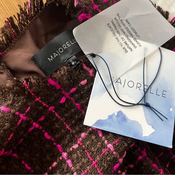 Majorelle Bernadette Tweed Mini dress pink chocolate brown - XS - Picture 11 of 12